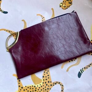 70s Burgundy Leather Clutch